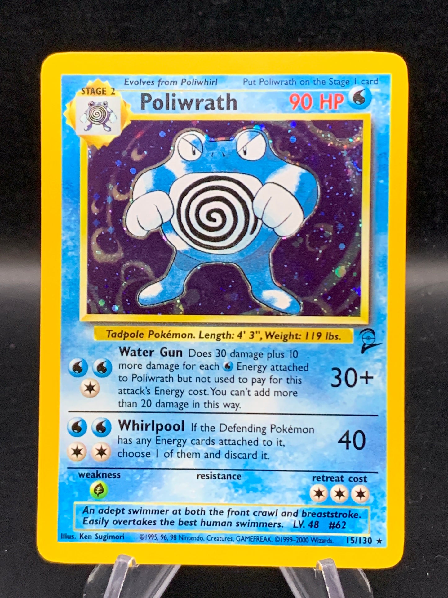 Pokémon TCG: 1999 Poliwrath 15/130 Base Set 2 Holo