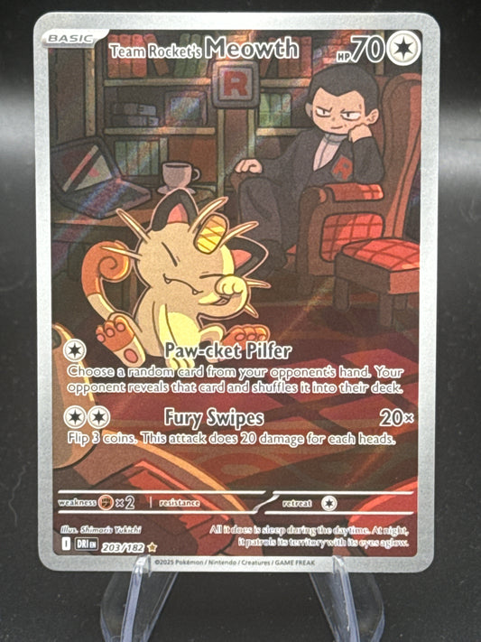 Pokémon TCG: 2025 Team Rocket Meowth 203/182 - Destine Rivals