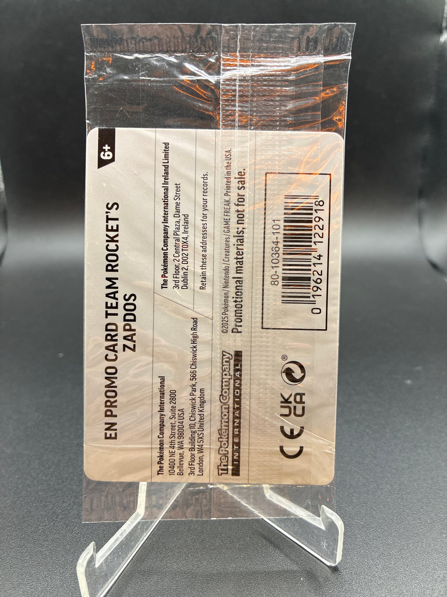 Pokémon TCG: 2025 Team Rocket's Zapdos 070/182 SV: Gamestop Promo Sealed