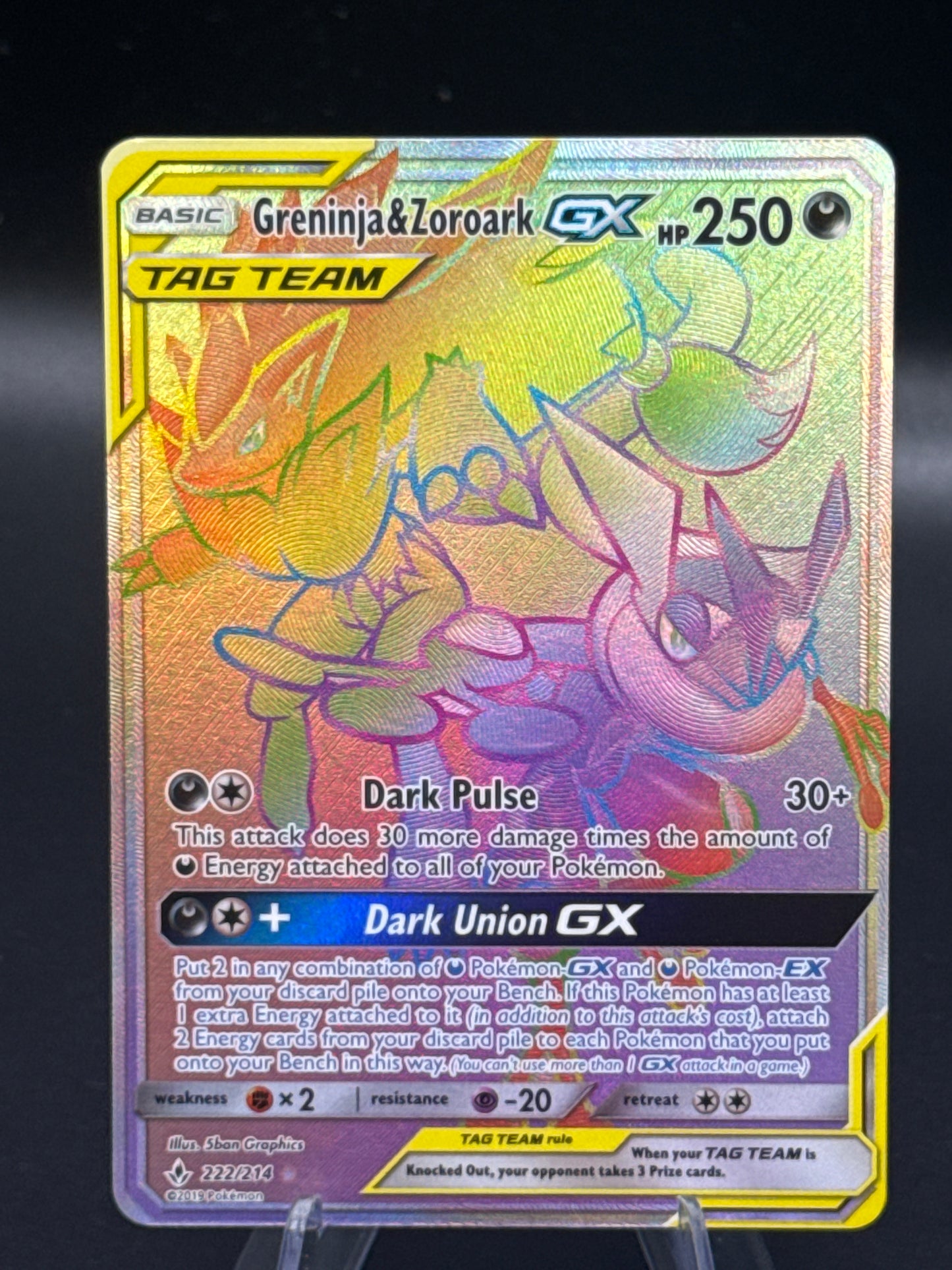 Pokémon TCG: 2019 Greninja & Zoroark GX (Secret) 222/214 - SM: Unbroken Bonds