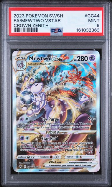 PSA 9 Pokémon TCG: 2023 Mewtwo Vstar - GG44/TG70 - SS: Crown Zenith
