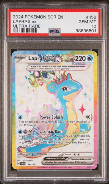PSA 10 Pokémon TCG: 2024 Lapras ex 158/142 SV: Stellar Crown