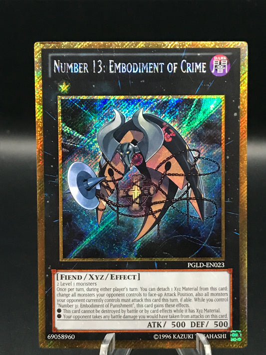 Yu-Gi-Oh! TCG Number 13: Embodiment of Crime PGLD-EN023 Premium Gold