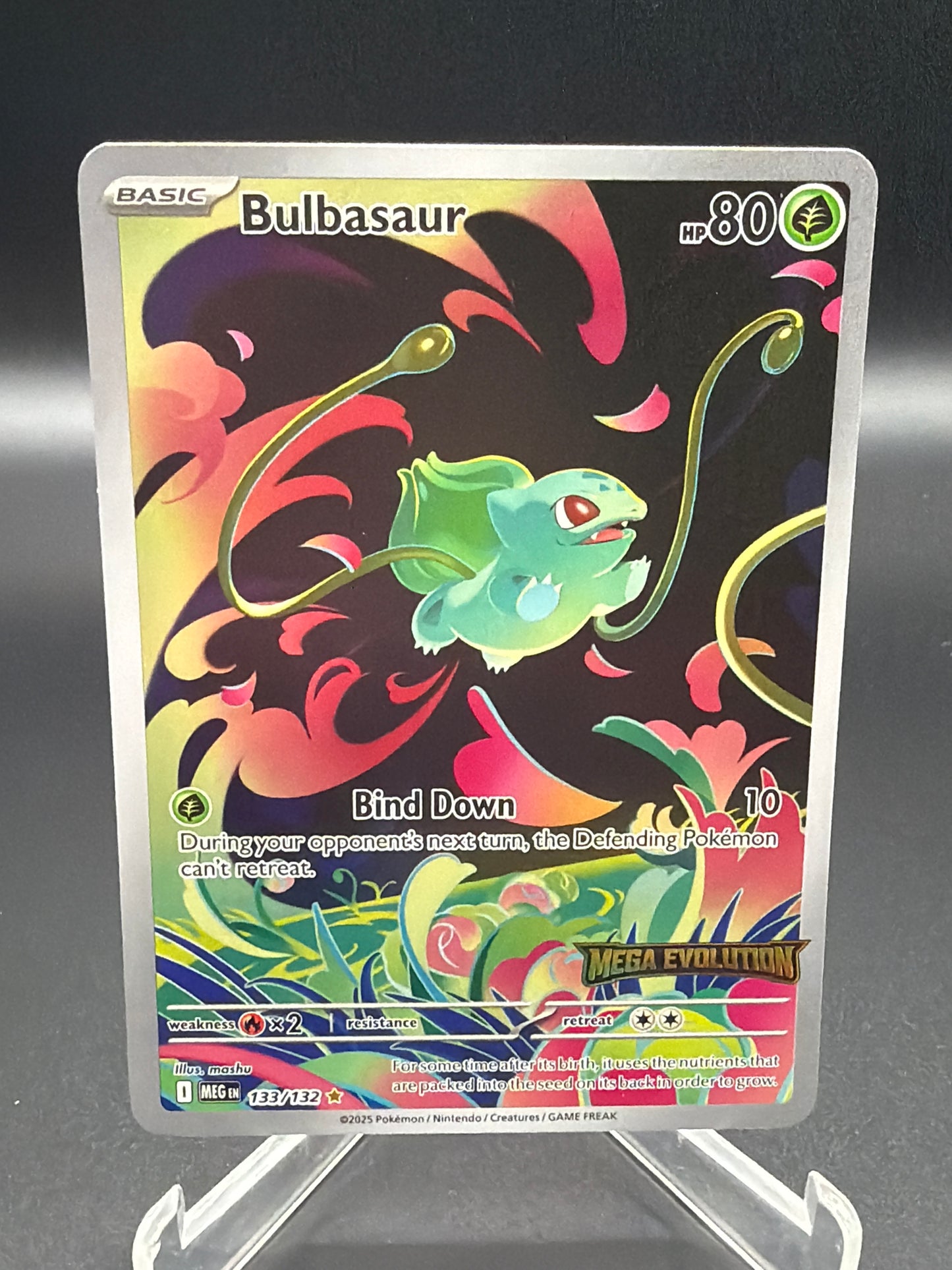 Pokémon TCG: 2025 - Bulbasaur - 133/132 - MEG: Mega Evolution Stamped Box Topper MP