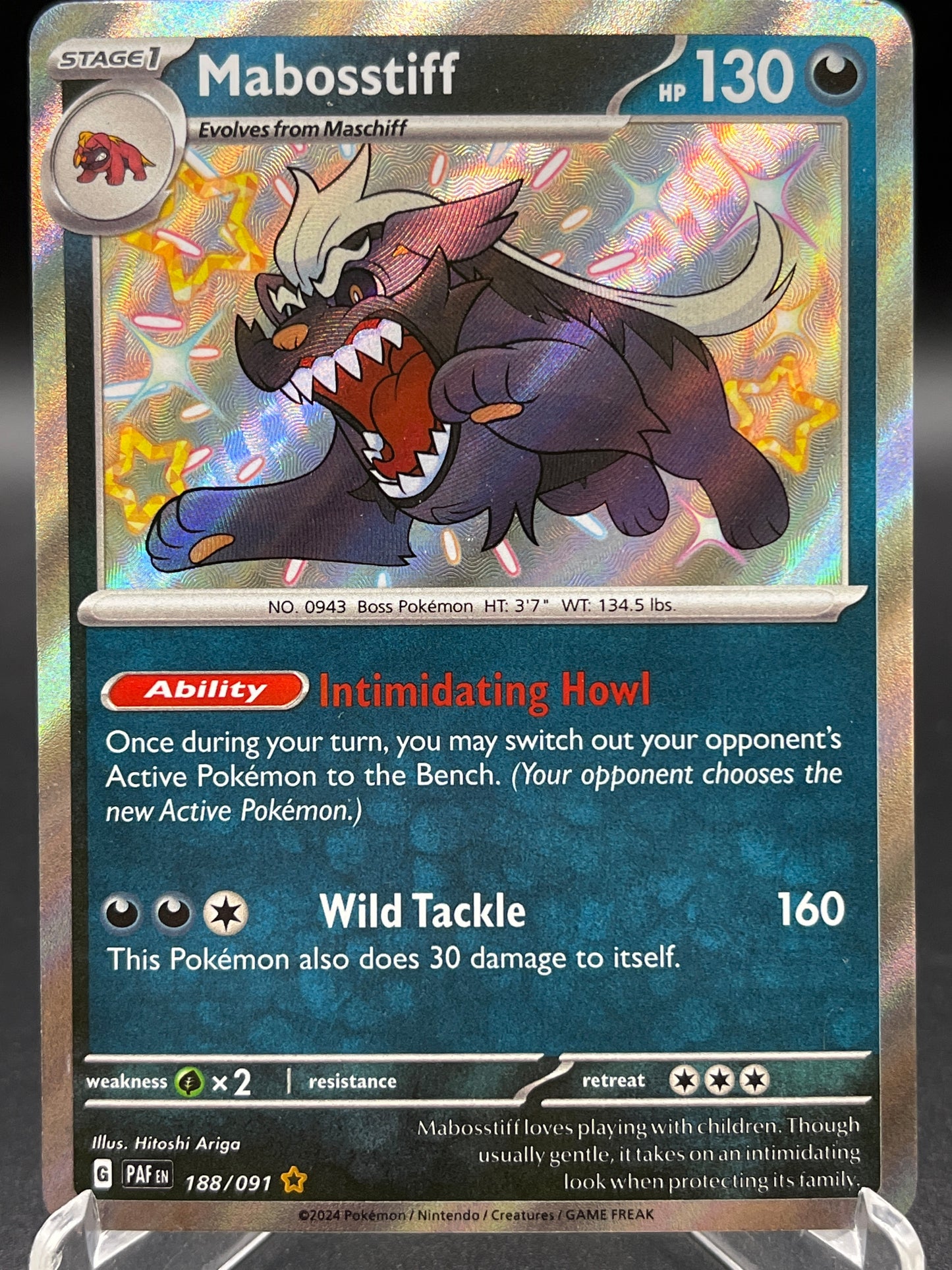 Pokémon TCG: 2024 Mabosstiff 188/091 S&V Paldean Fates Baby Shiny