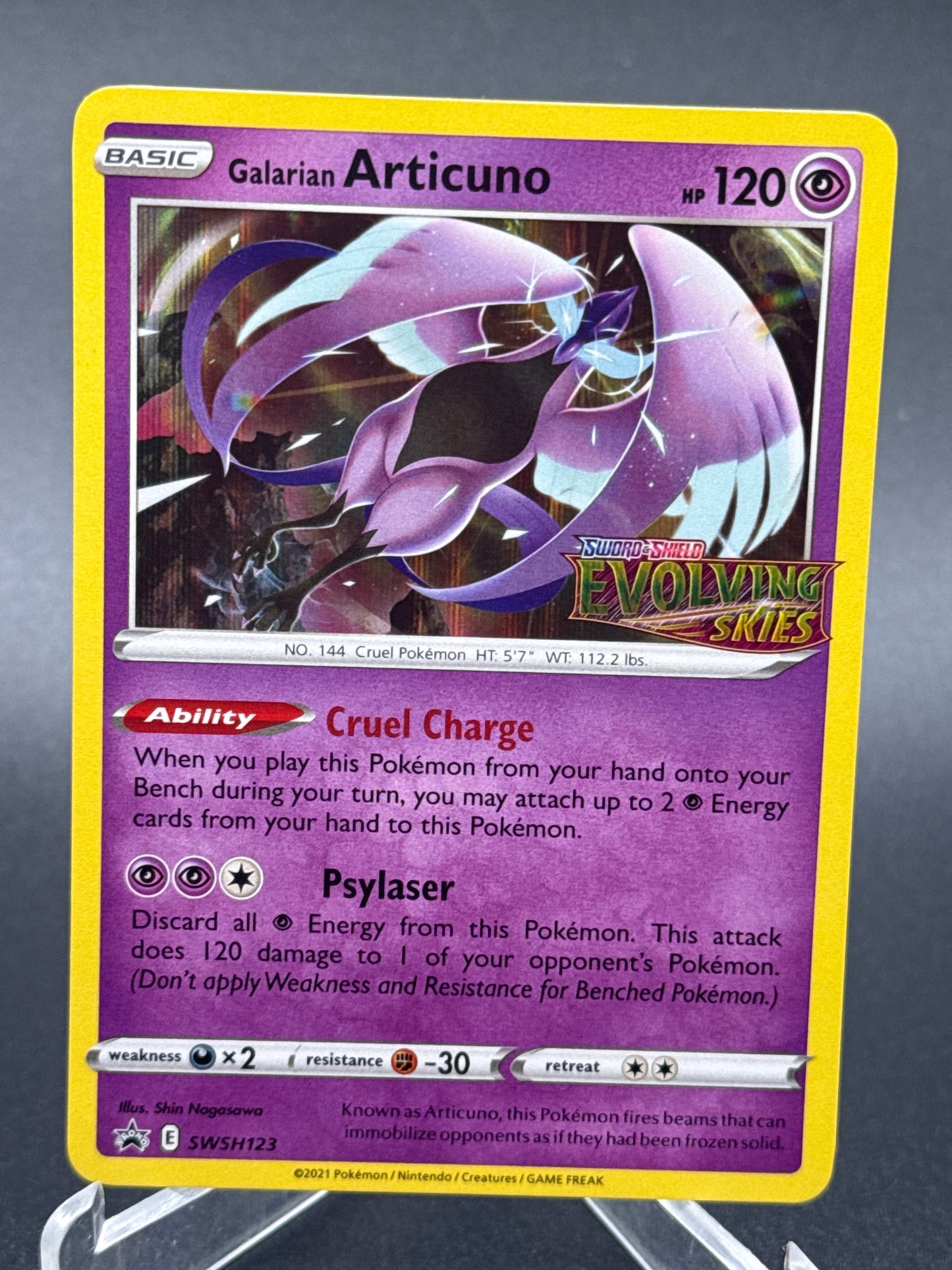Pokémon TCG: 2021 Galarian Articuno SWSH123 SWSH: Evolving Skies Prerelease Promo