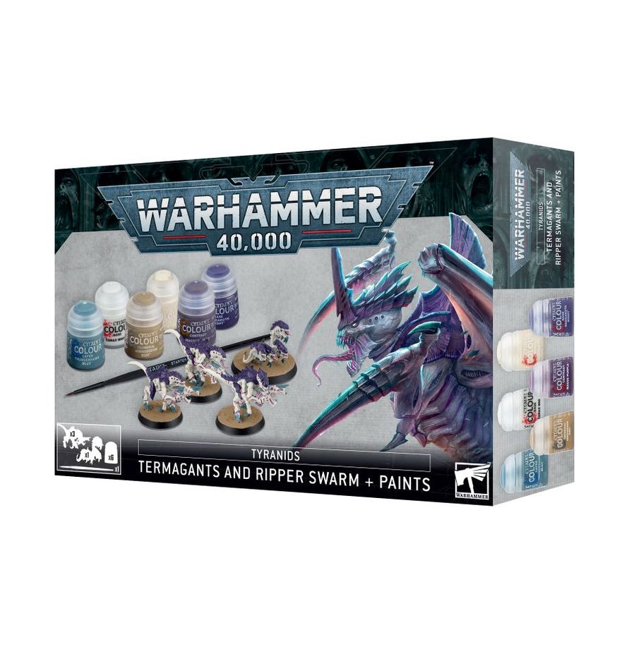 Warhammer: Tyranids - Termagants and Ripper Swarm + Paints Set