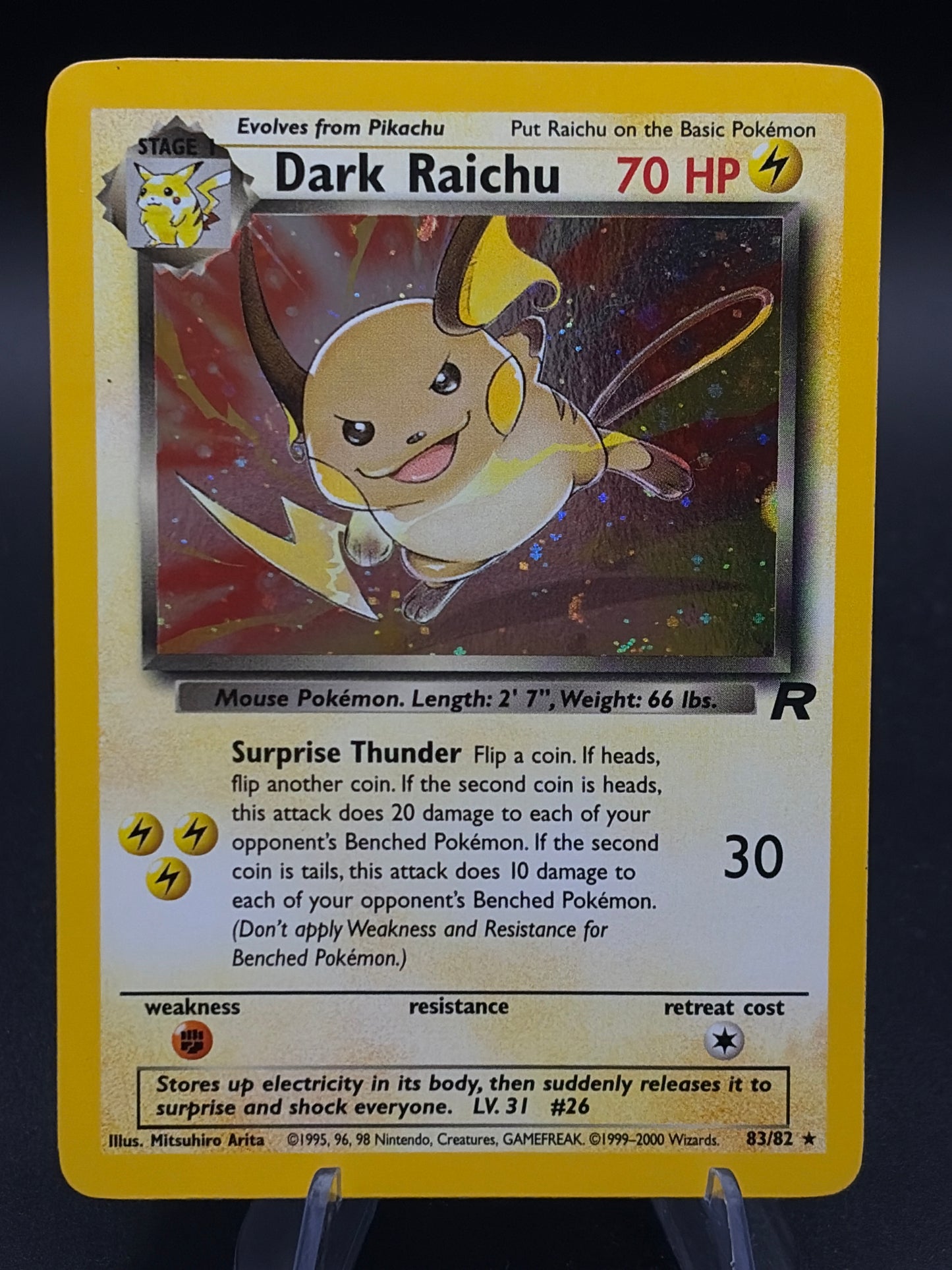 Pokémon TCG: 1999 Dark Raichu 83/82 Team Rocket Holo LP