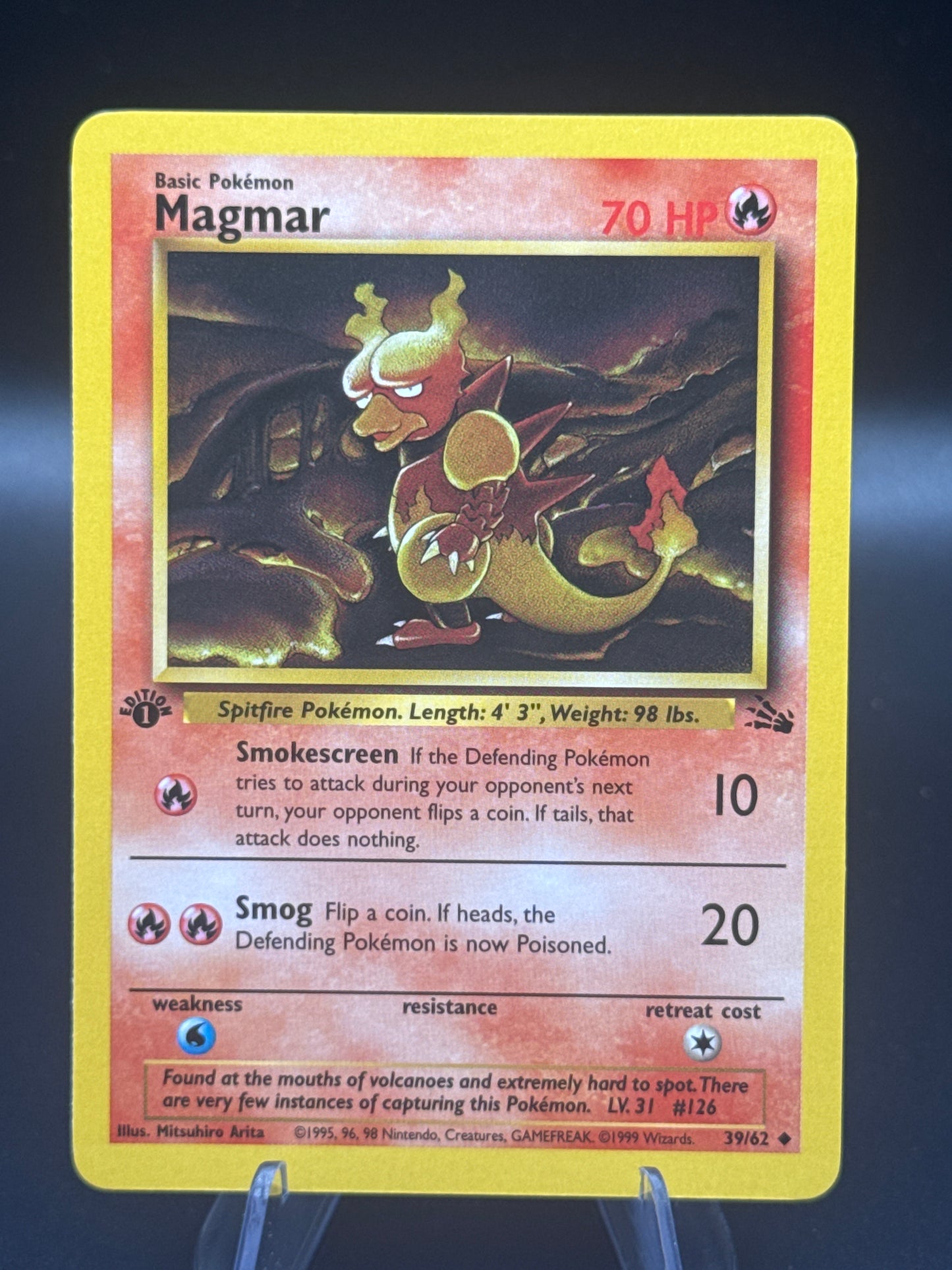 Pokémon TCG: 1999 1st Edition Magmar 39/62 Fossil