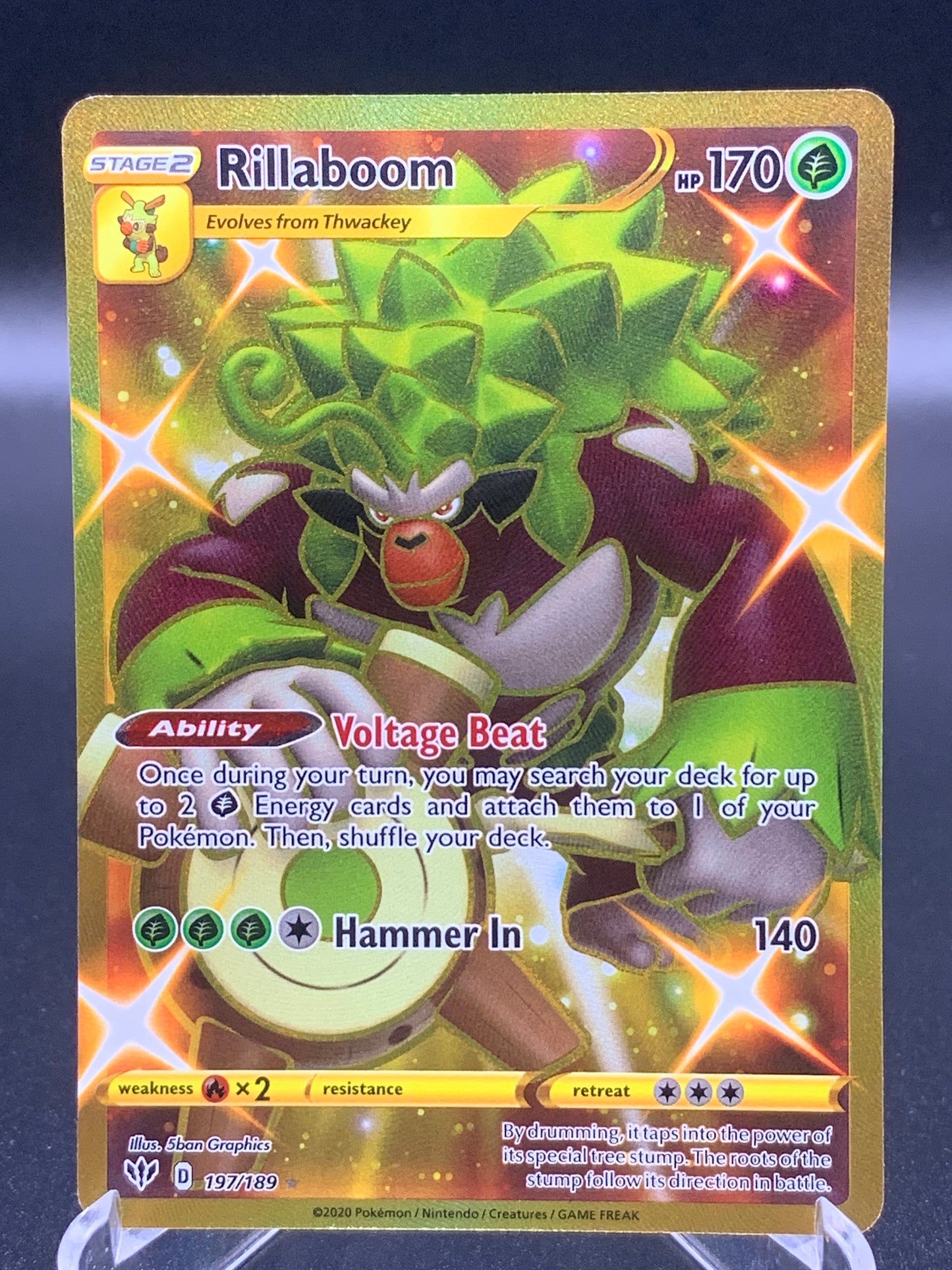 Pokémon TCG: 2022 Rillaboom 197/189 S&S: Darkness Ablaze