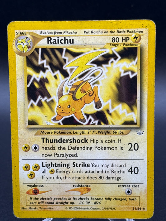 Pokemon TCG 2000 Raichu 21/64  - Neo Revelation