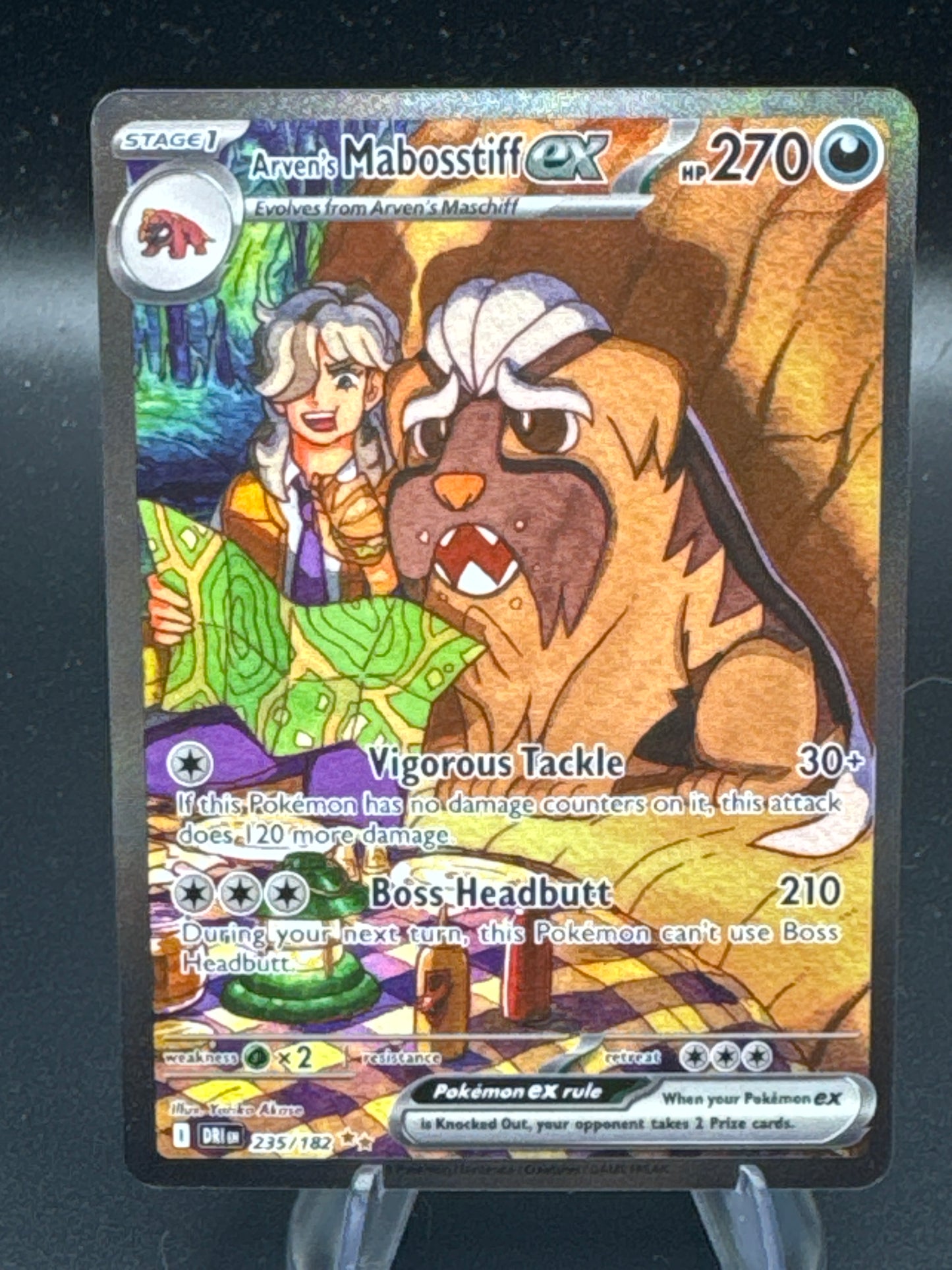 Pokémon TCG: 2025 Arven's Mabosstiff ex 235/182 SV: Destined Rivals