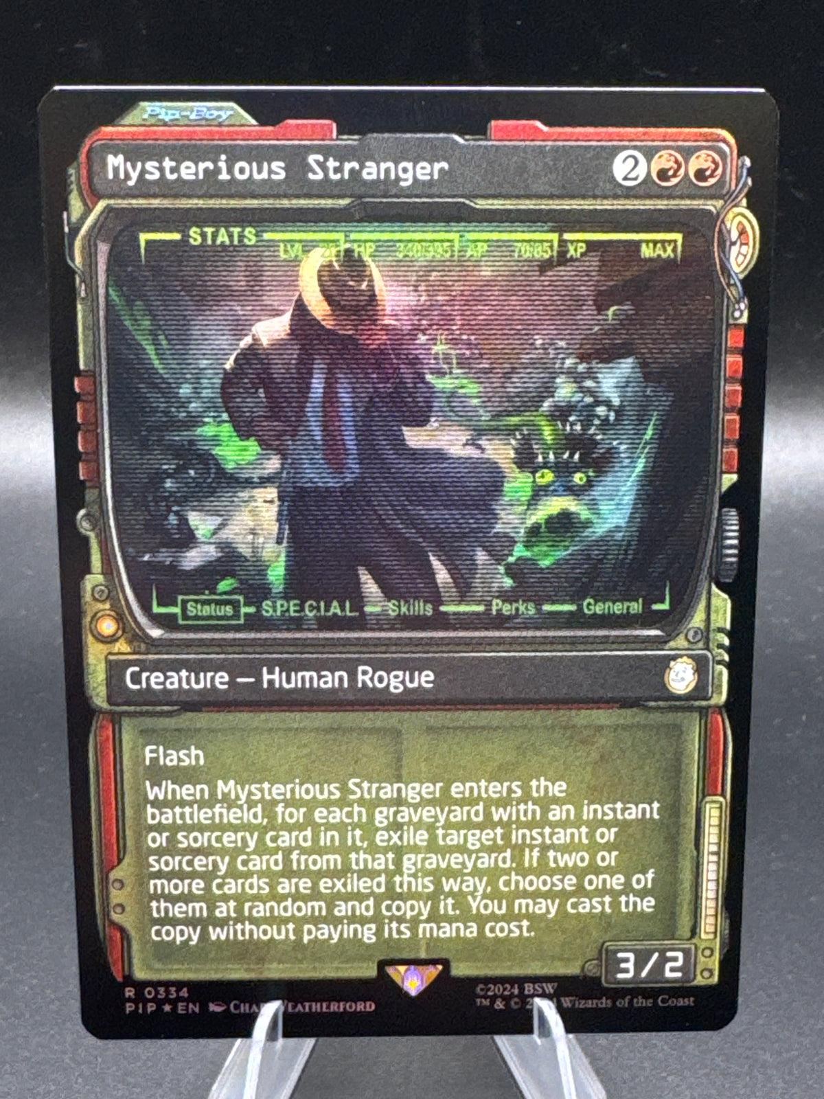 Magic The Gathering: 2024 Mysterious Stranger (Showcase) (Surge Foil) - 0334 - Universes Beyond: Fallout (PIP)
