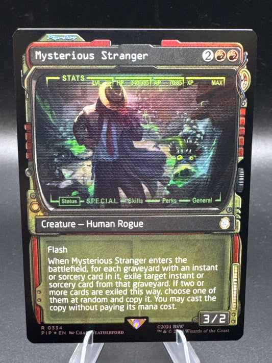 Magic The Gathering: 2024 Mysterious Stranger (Showcase) (Surge Foil) - 0334 - Universes Beyond: Fallout (PIP)