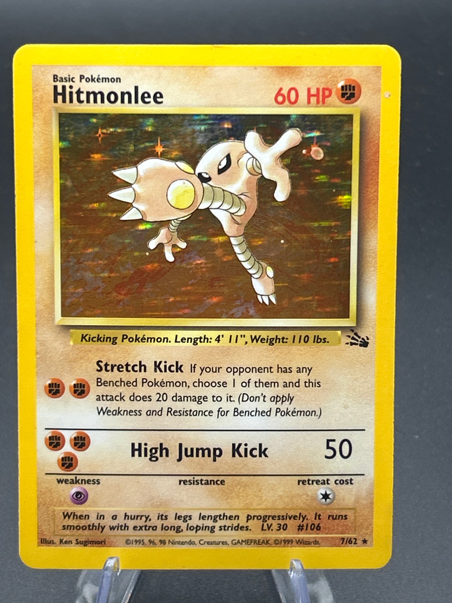 Pokémon TCG: 1999 Hitmonlee 7/62 Fossil Holo - HP