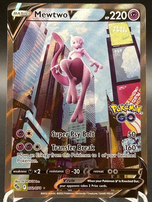 Pokemon TCG 2022 Mewtwo V 072/078 Pokemon Go
