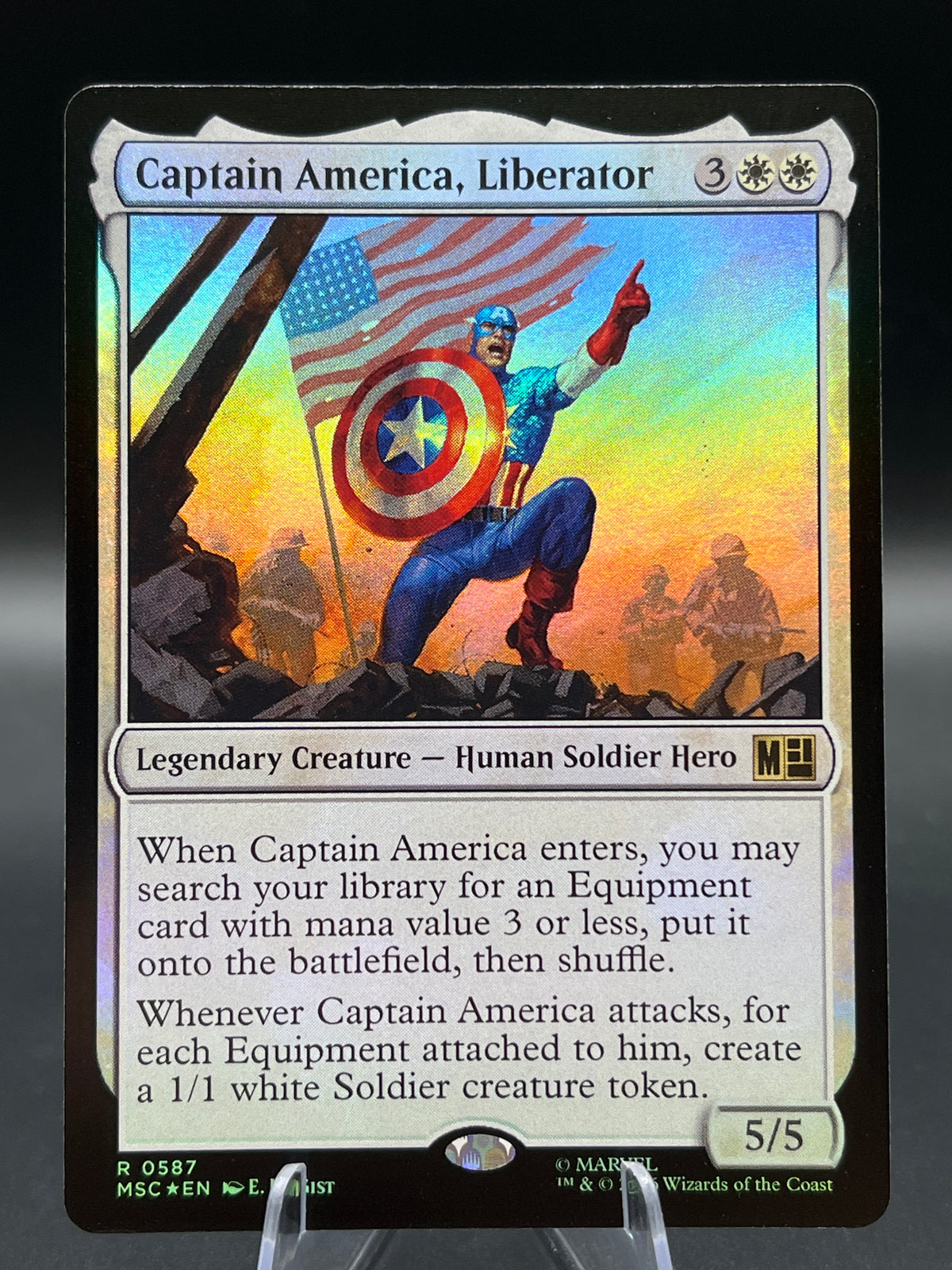 MTG TCG: 2026 Captain America, Liberator - 0587 - Commander: Marvel Super Heroes (MSC)