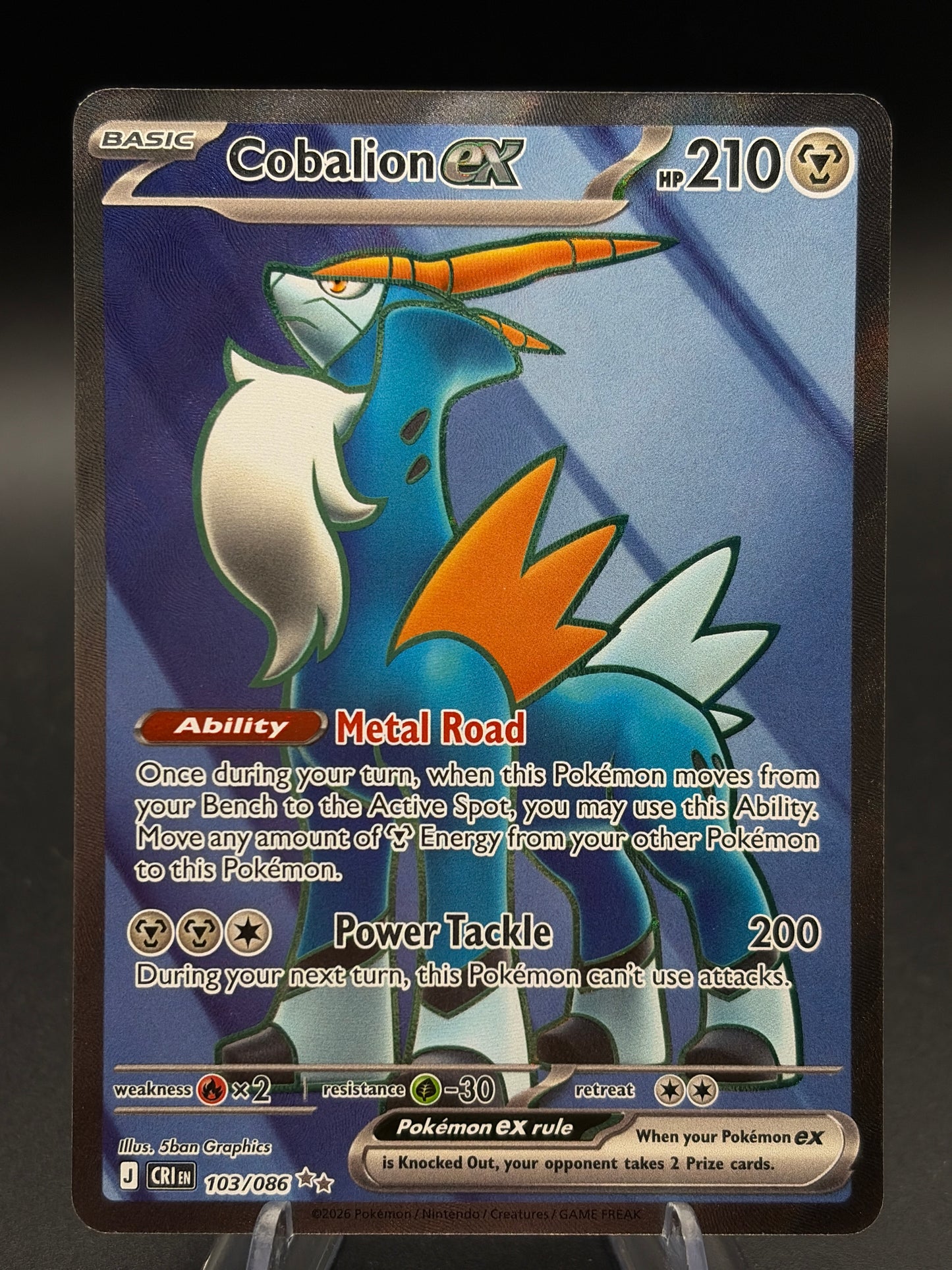 Pokémon TCG: 2025 Cobalion ex - 103/086 - ME04: Chaos Rising (CRI)