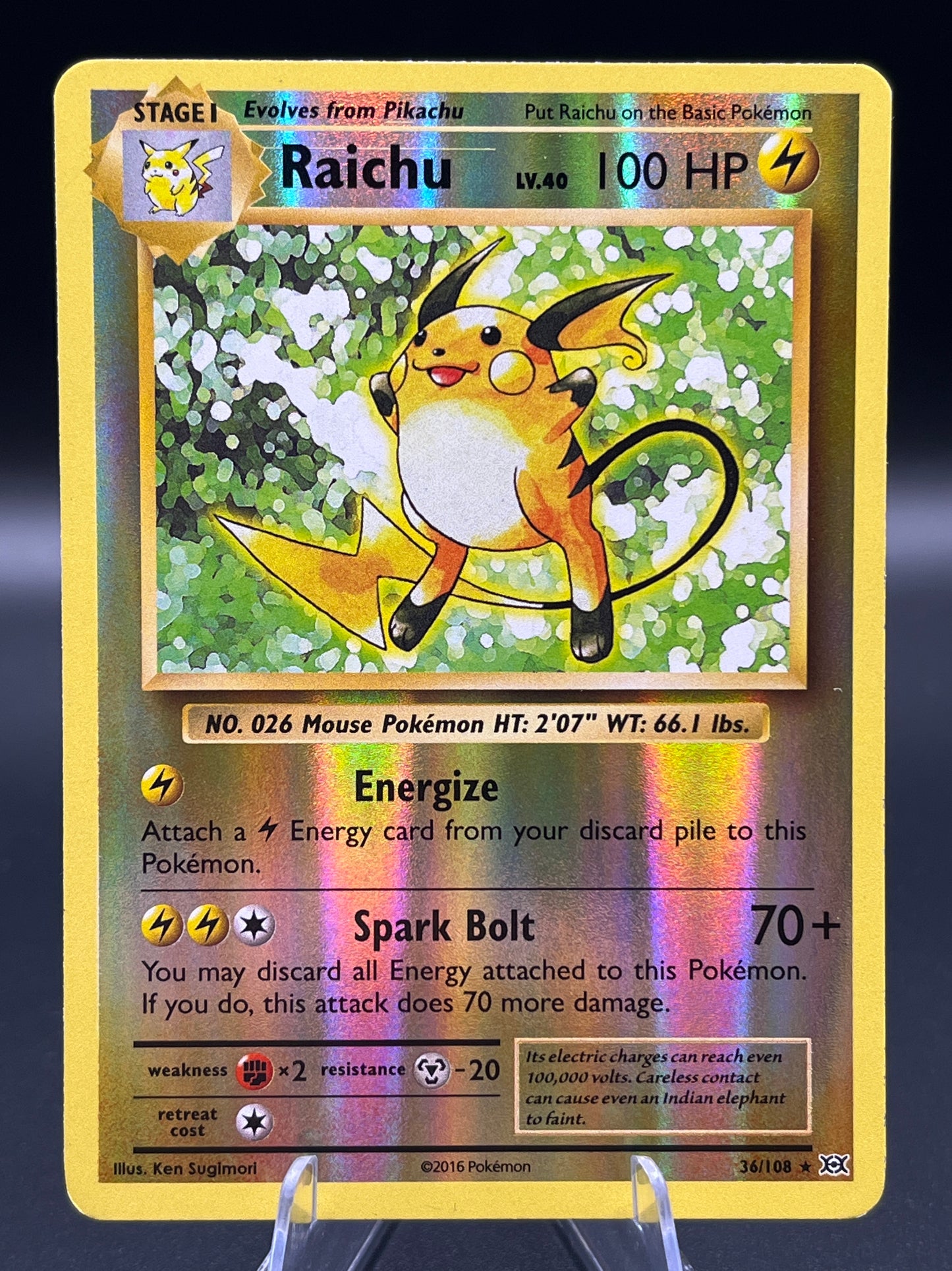 Pokémon TCG: 2016 Raichu 36/108 XY: Evolutions Reverse Holo