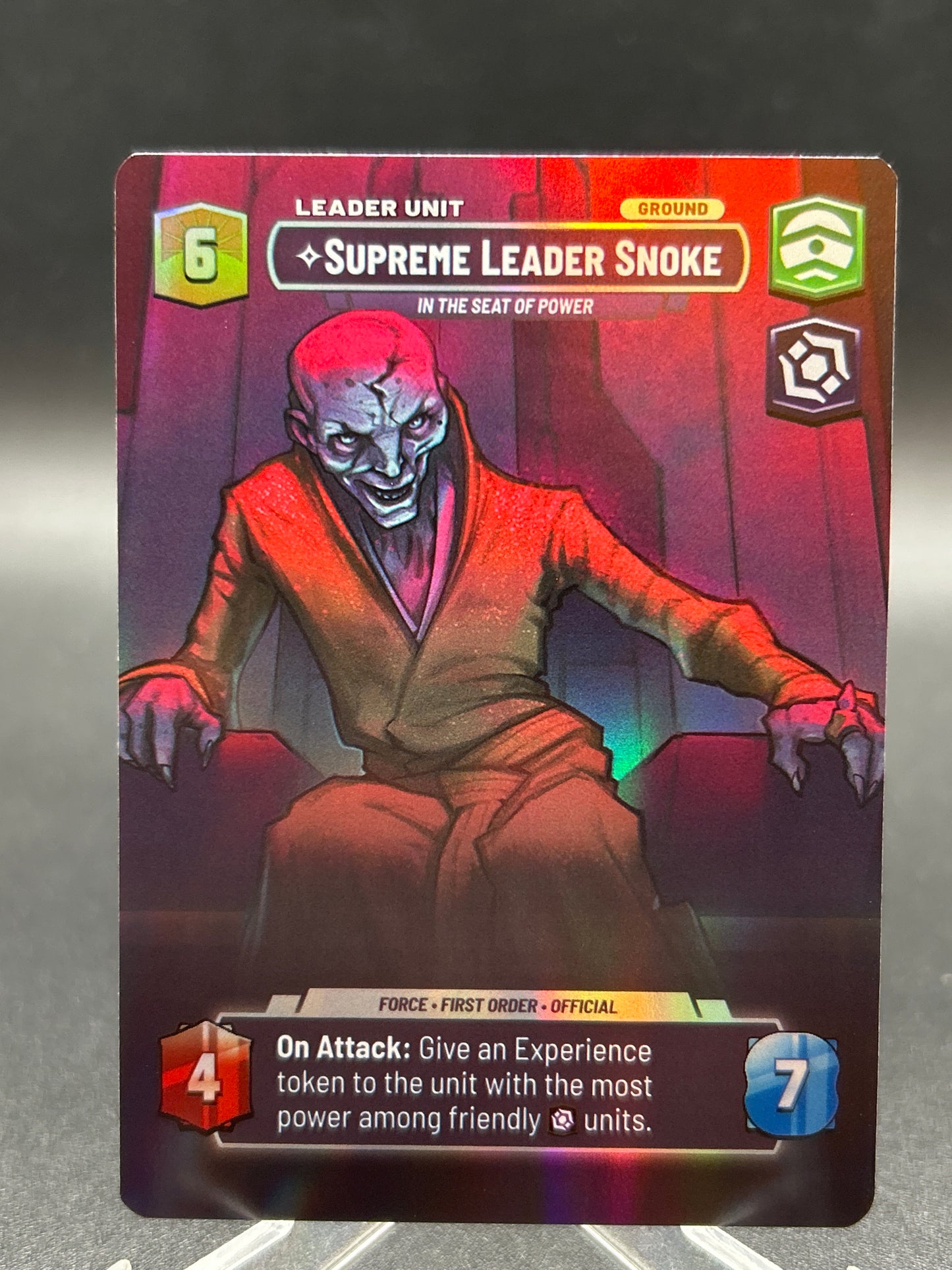 Star Wars TCG: Supreme Leader Snoke - In the Seat of Power (Showcase) - Legends of the Force (LOF)