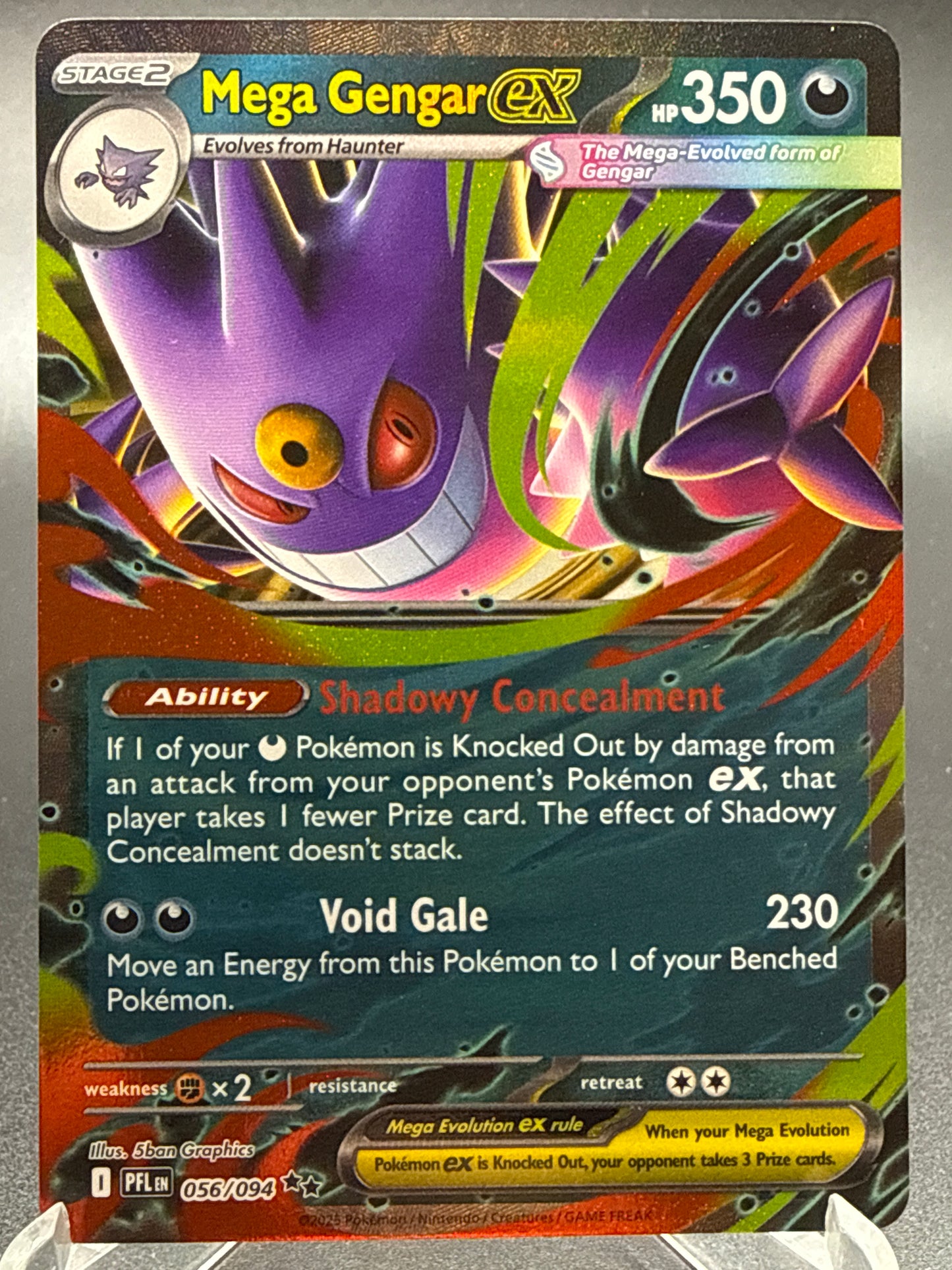 Pokémon TCG: 2025 Mega Gengar ex 056/094 PFL: Phantasmal Flames