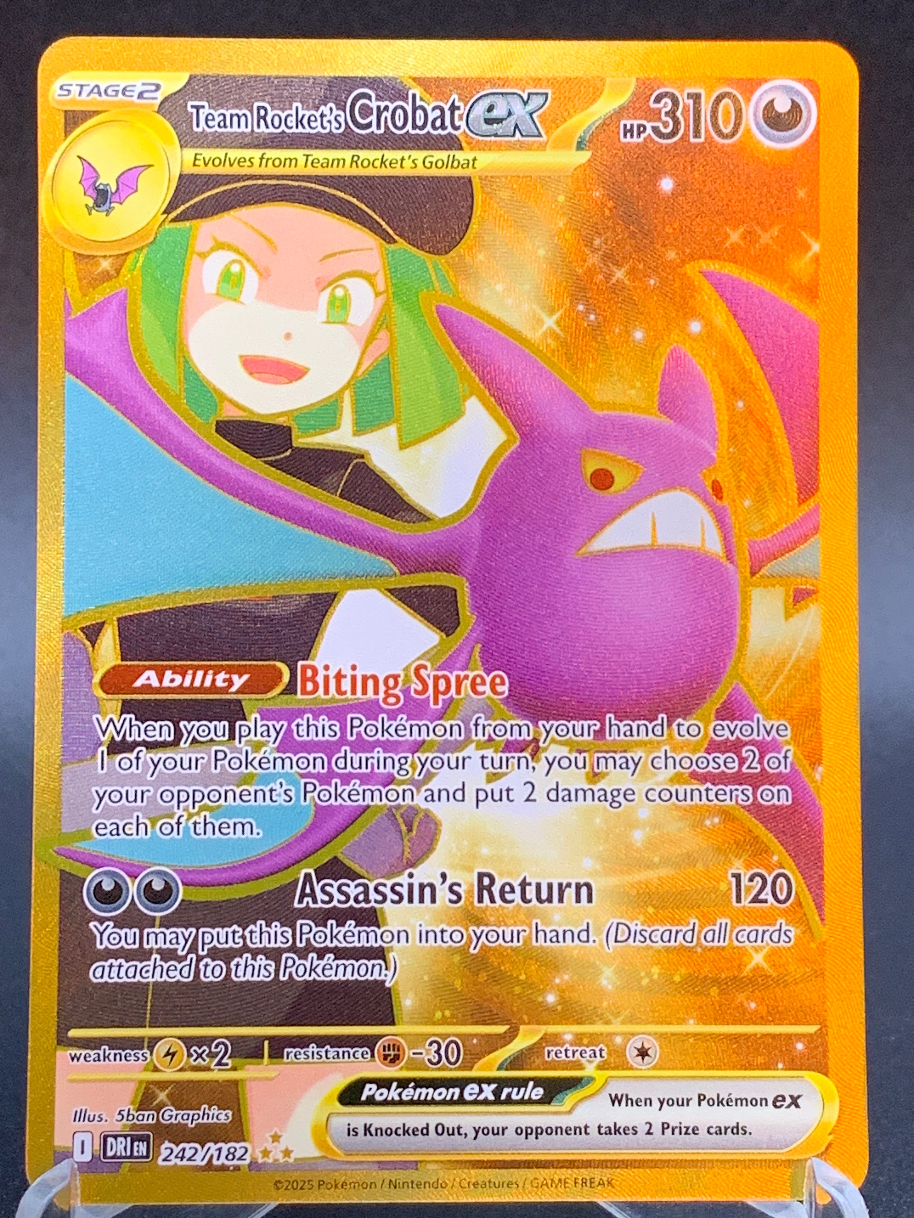 Pokémon TCG: 2025 Team Rocket's Crobat ex 242/182 SV: Destined Rivals ...