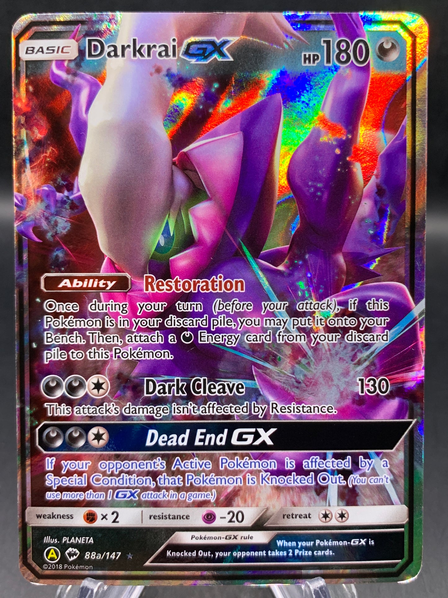 Pokémon TCG: 2018 Darkrai GX - 88a/147 - SM: Sun & Moon Promos (Damaged)