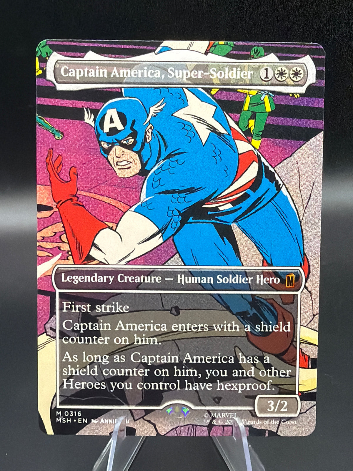 MTG TCG: 2026 Captain America, Super-Soldier (Borderless) - 0316 - Marvel Super Heroes (MSH)