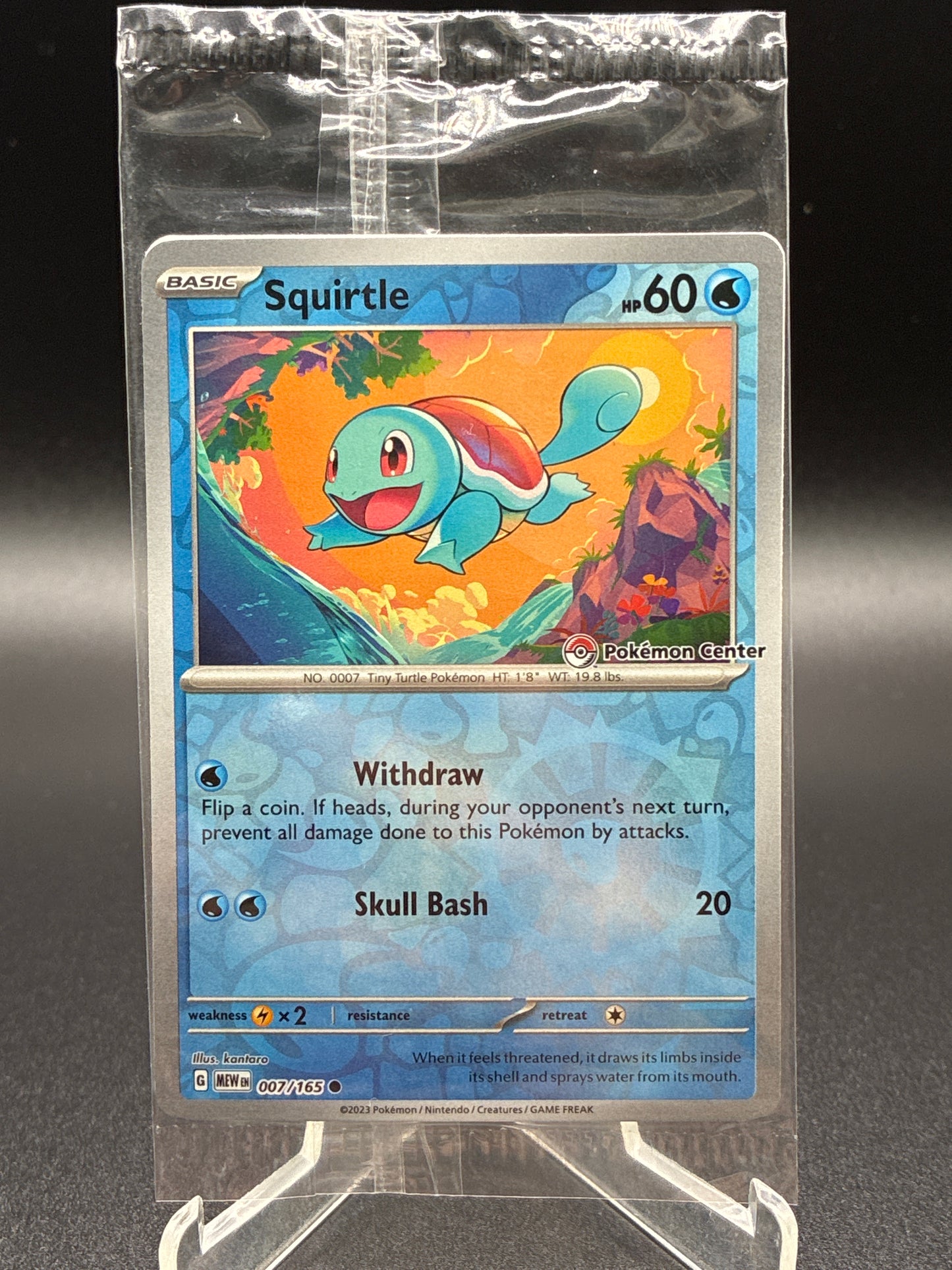 Pokémon TCG: 2023 Squirtle 007/165 S&V 151 Pokemon Center Stamp Exclusive