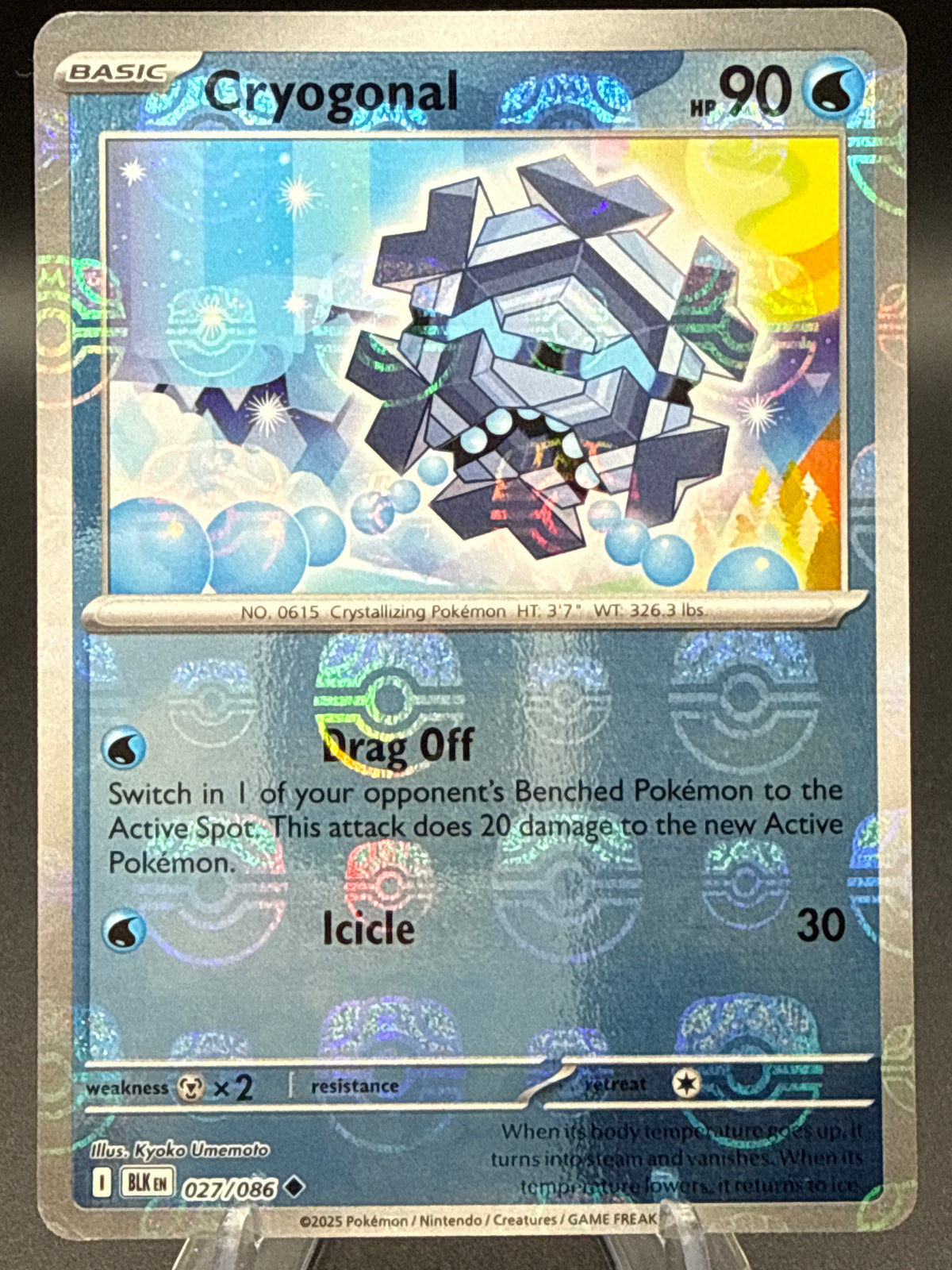 Pokémon TCG: 2025 Cryogonal (Master Ball Pattern) - 027/086 - SV: Black Bolt