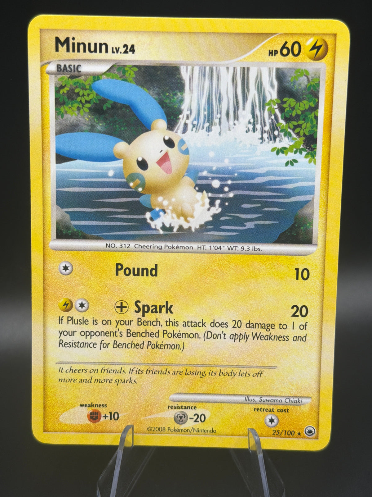 Pokémon TCG: 2008 Minun LV.24 25/100 D&P Majestic Dawn