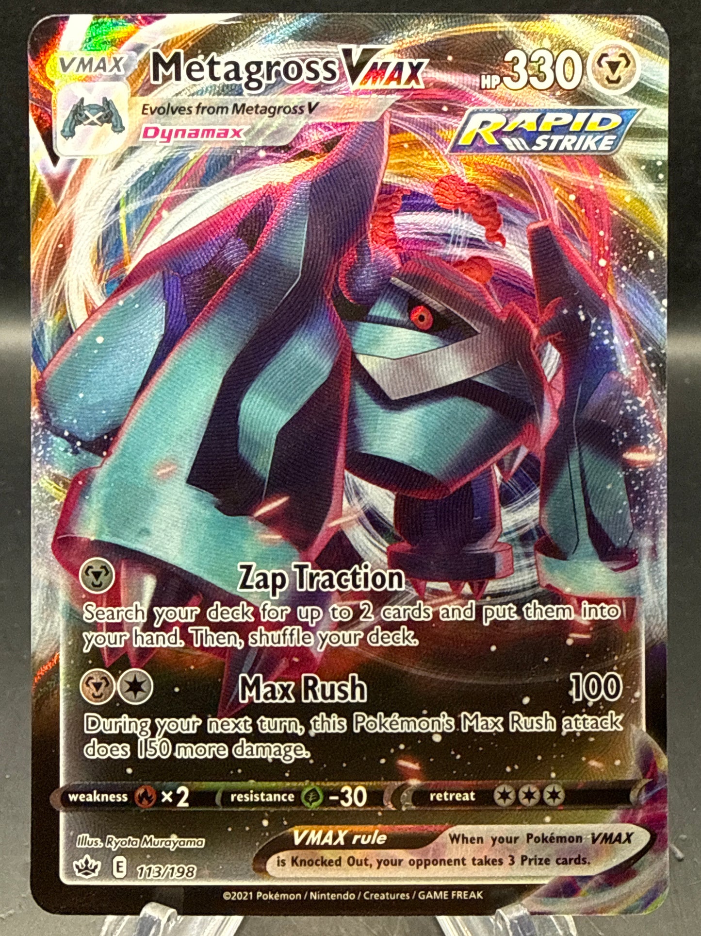 Pokemon TCG: 2021 Metagross VMAX 113/198 SWSH: Chilling Reign