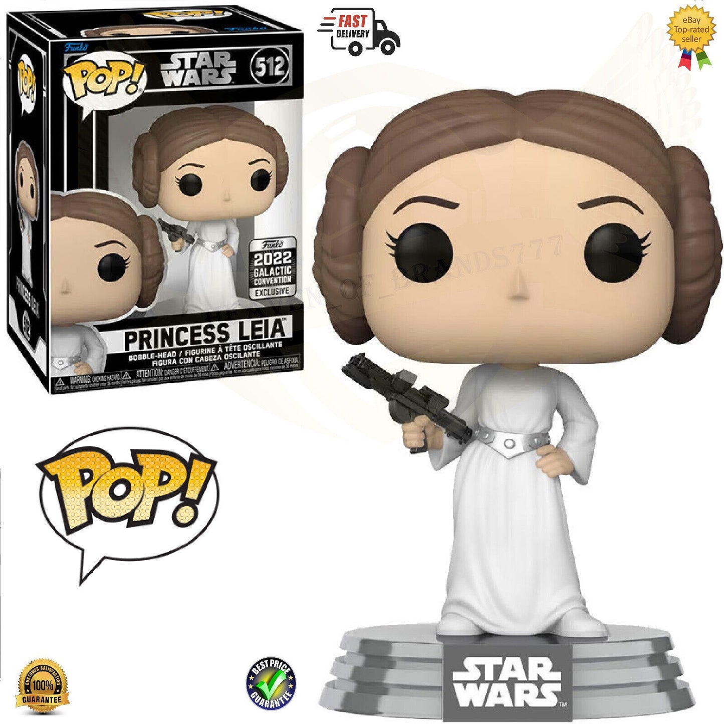 Funko PoP! - STAR WARS -Princess Leia - 512 - (2022 Galactic Convention Exclusive)