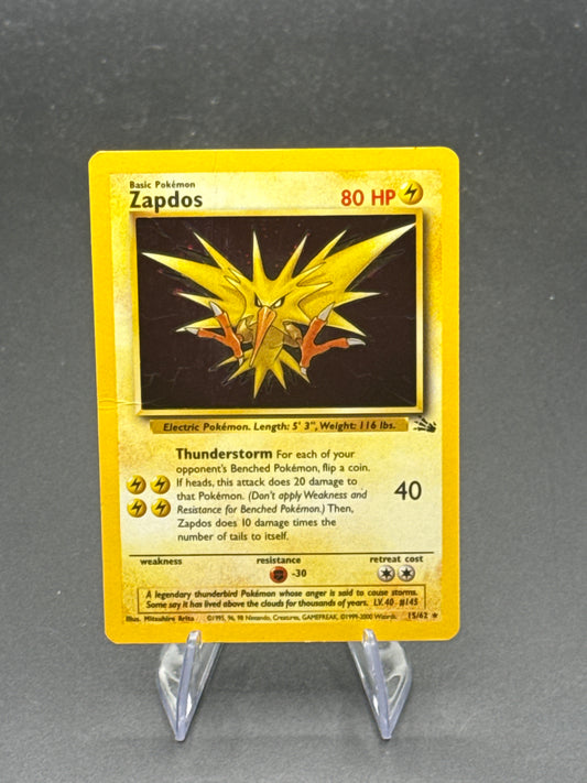 Pokémon TCG: 1999 Zapdos - 15/62 - Fossil Unlimited Holo
