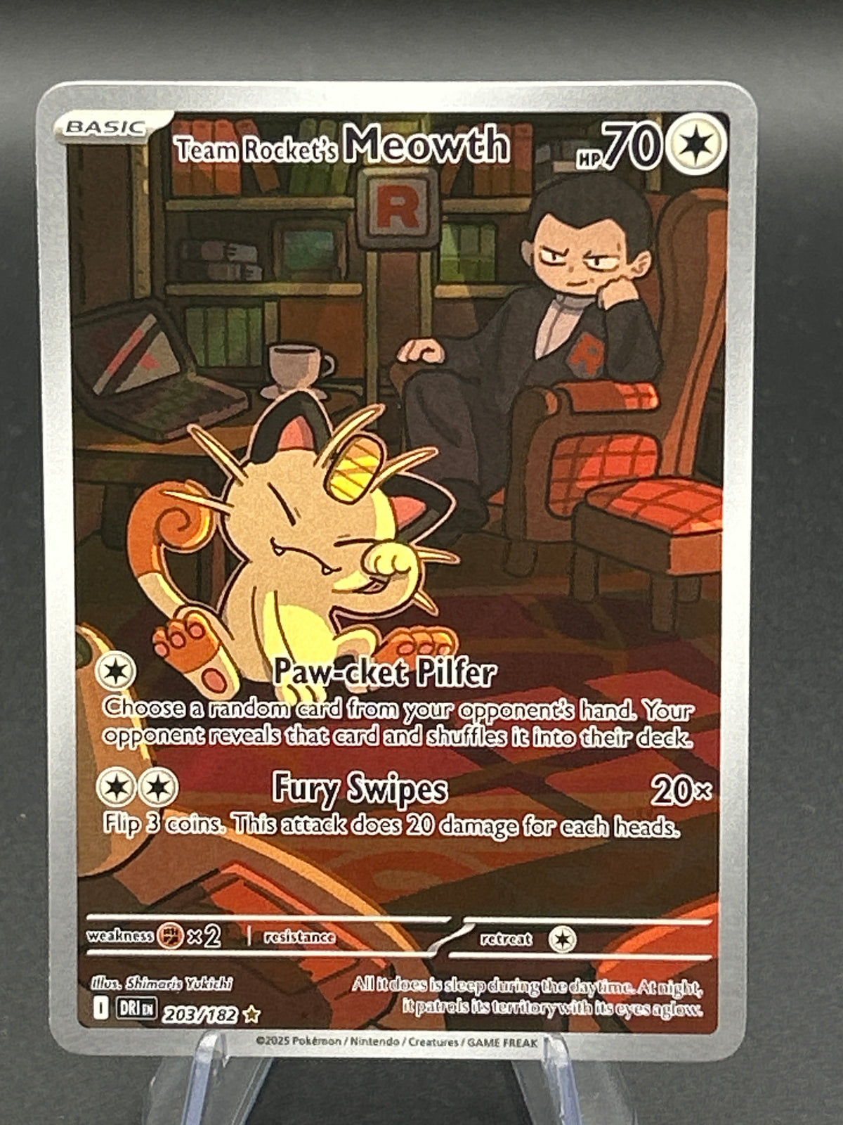 Pokémon TCG: 2025 Team Rocket's Meowth - 203/182 - SV10: Destined Rivals