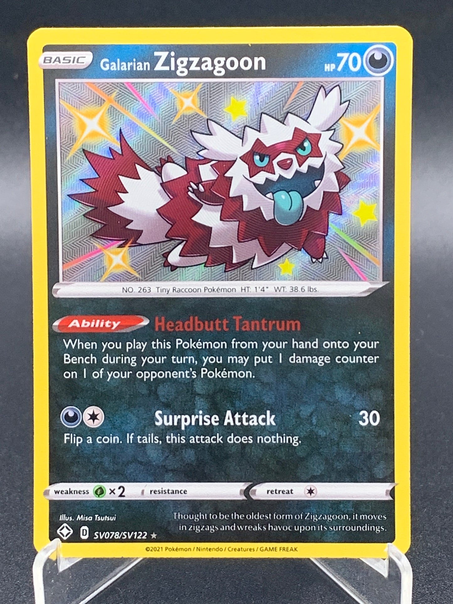 Pokémon TCG: 2021 Galarian Zigzagoon SV078/SV122 S&S: Shining Fates