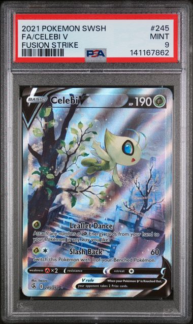 PSA 9 Pokémon TCG: 2021 Celebi V 245/264 SWSH: Fusion Strike
