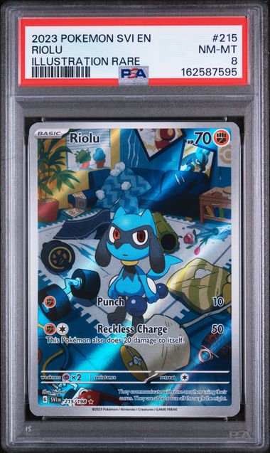 PSA 8 Pokémon TCG: 2022 Riolu 215/198 Illustration rare