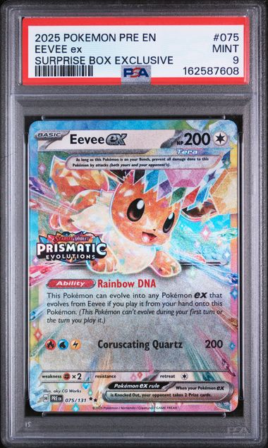 PSA 9 Pokemon TCG: 2025 Eevee ex 075/131 - Surprise box exclusive