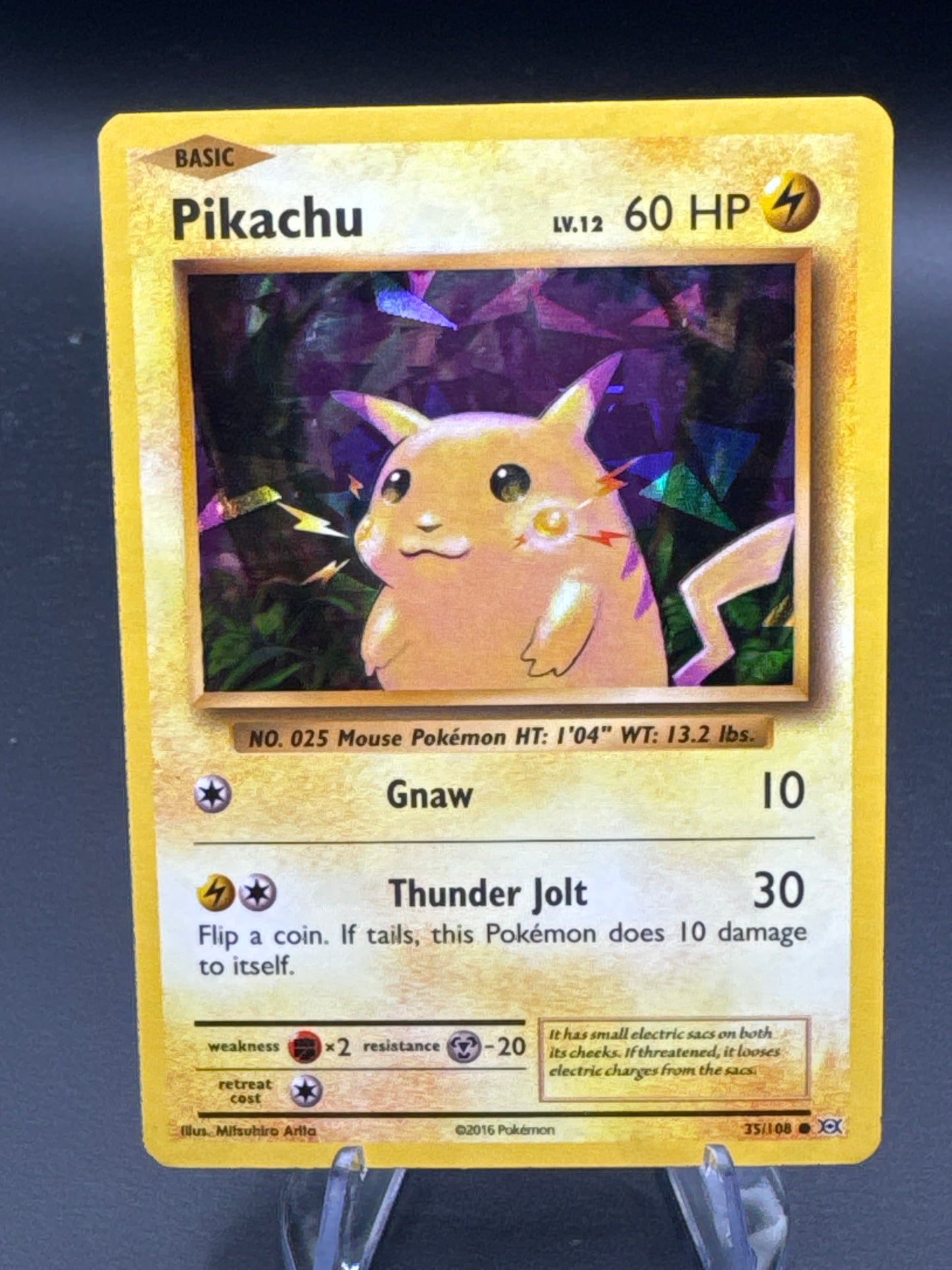 Pokémon TCG: 2016 Pikachu - 35/108  XY: Evolution (Cracked Ice Holo)