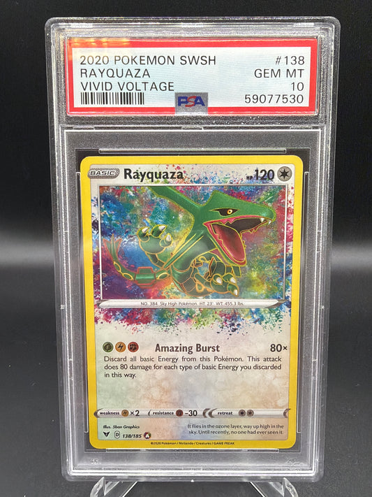 PSA 10 Pokémon TCG: 2020 Rayquaza 138/185 SWSH: Vivid Voltage