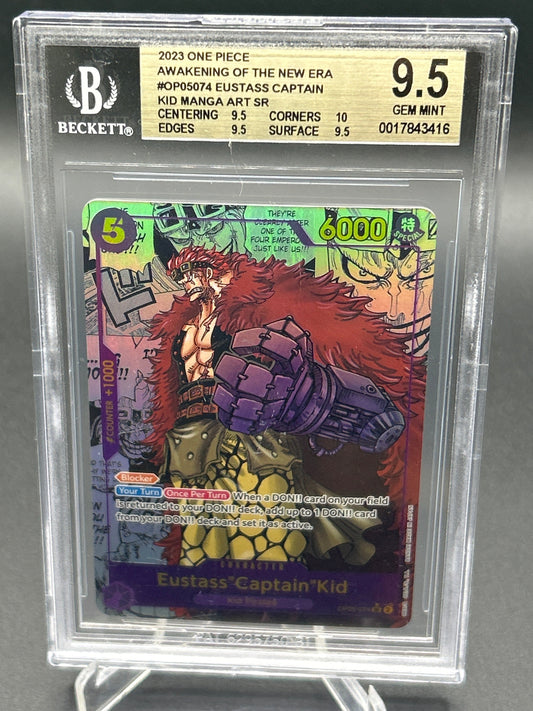 Beckett 9.5 One Piece TCG: 2023 Eustass "Captain Kid" - Awakenig of the new era  - OP05-074