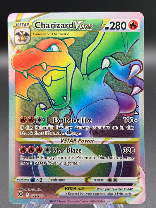 Pokémon TCG: 2022 Charizard VSTAR - 174/172 - SWSH09: Brilliant Stars Rainbow