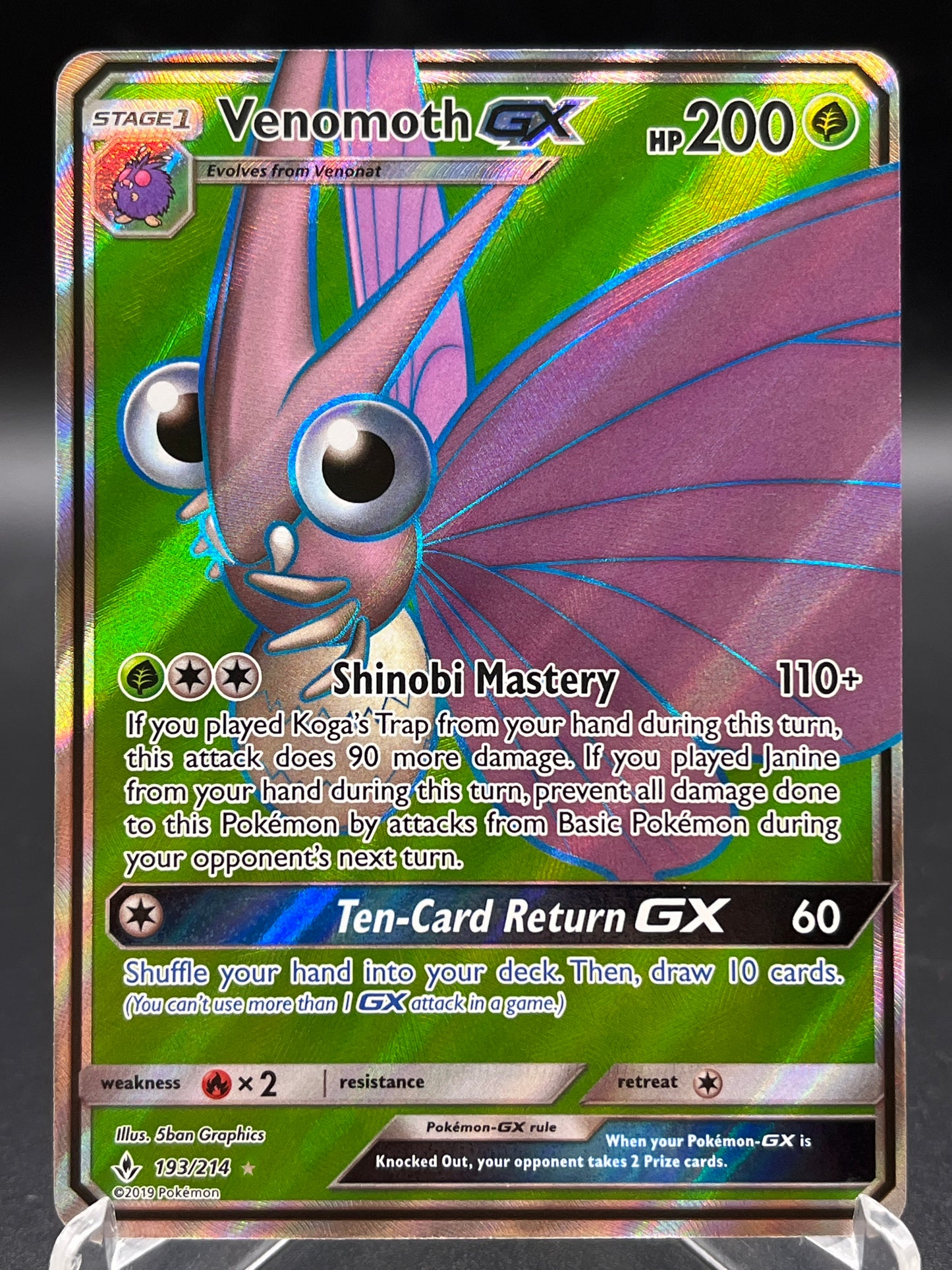 Pokémon TCG: 2019 Venomoth GX 193/214 - SM: Unbroken Bonds