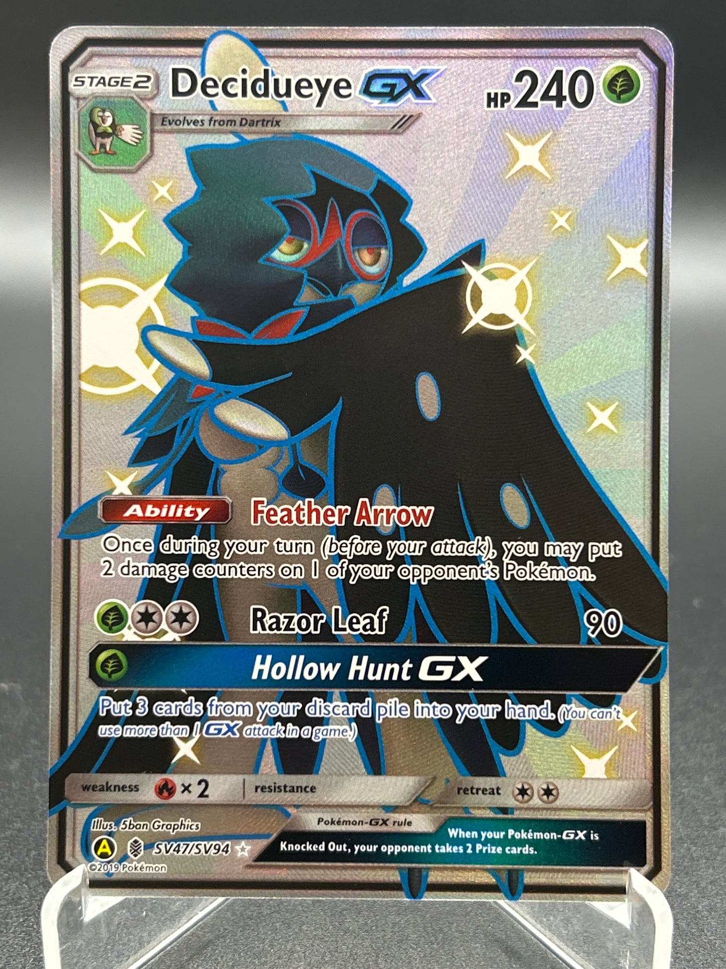Pokémon TCG: 2019 Decidueye GX SV47/SV94 Hidden Fates: Shiny Vault