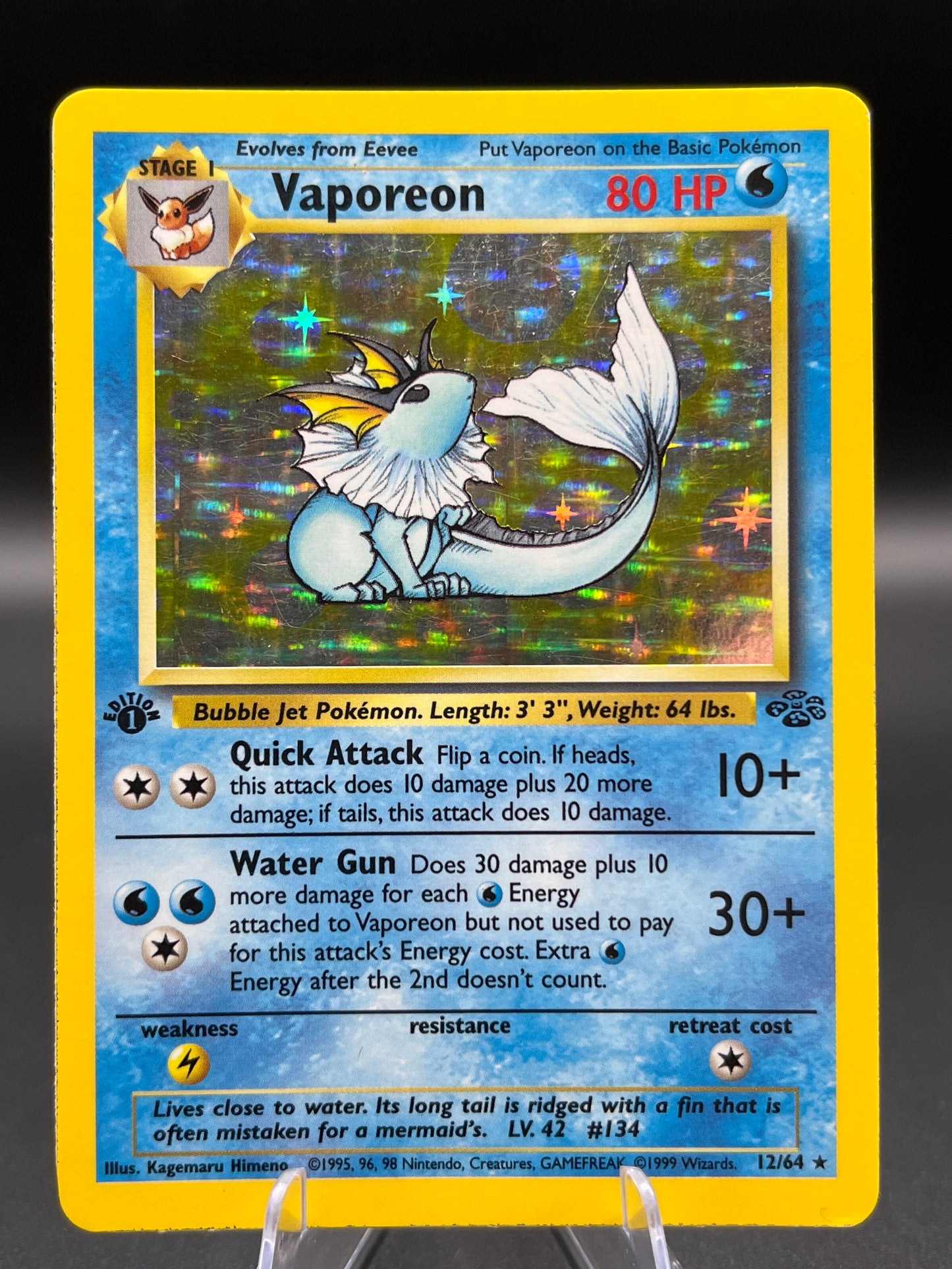 Pokémon TCG 1999 Vaporeon 12/64 - Jungle 1st Edition