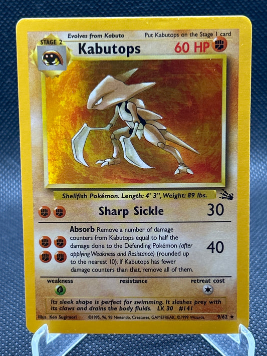 Pokémon TCG: 1999 Kabutops - 9/62 - Fossil Unlimited Holo