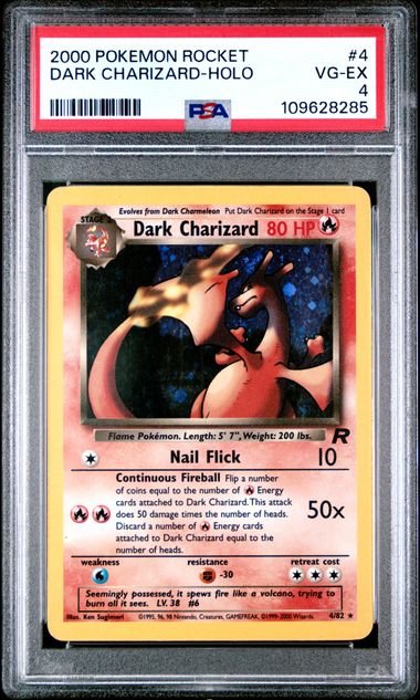 PSA 4 Pokémon TCG: 1997 Dark Charizard 4/82 Pokémon Rocket