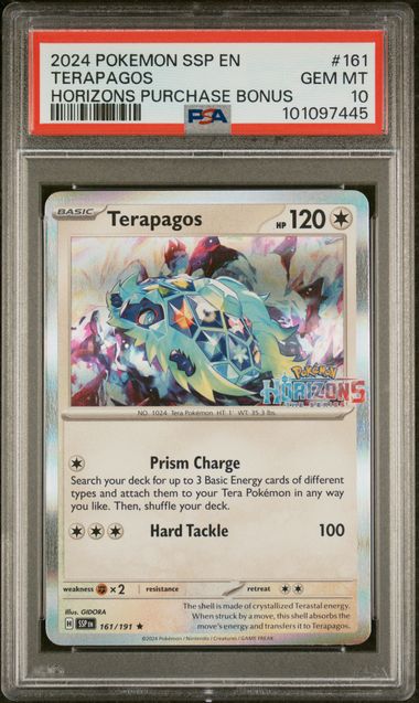 PSA 10 Pokémon TCG: 2024 Terapagos 161/191 SV: Horizons Purchase Bonus Promo