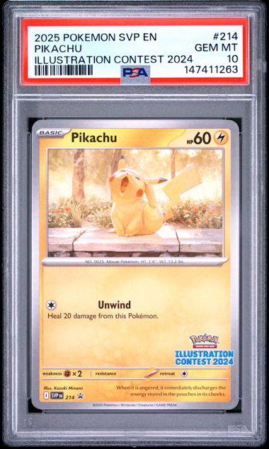 PSA 10 Pokémon TCG: Pikachu #214 Illustration Contest 2024